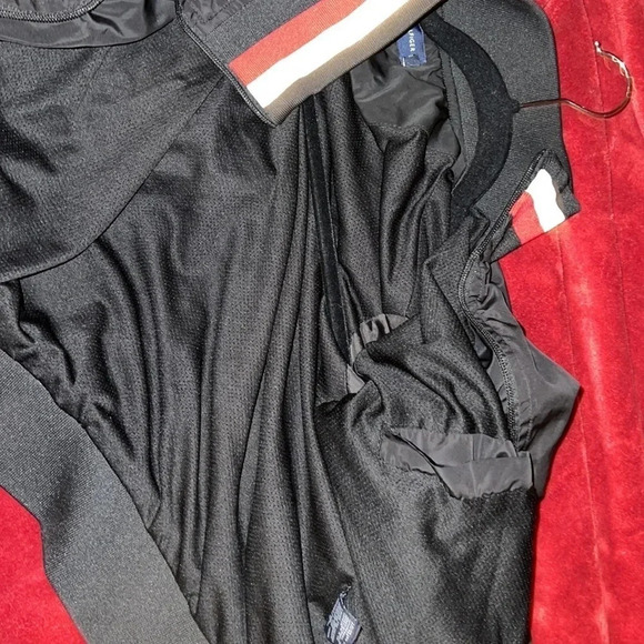 Tommy Hilfiger black logo high neck  zipper Pull bomber jacket Sz M - Picture 7 of 11